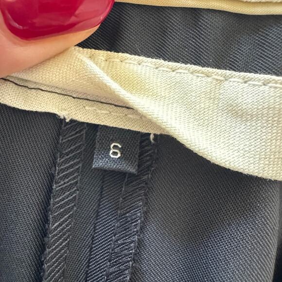 Theory Black Work Dress Pants Sz 6 | Flat Front Bootcut Trousers EUC - Picture 4 of 5